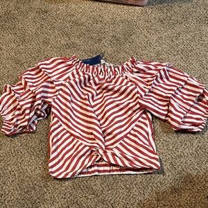 Striped Red and White Girl’s Top